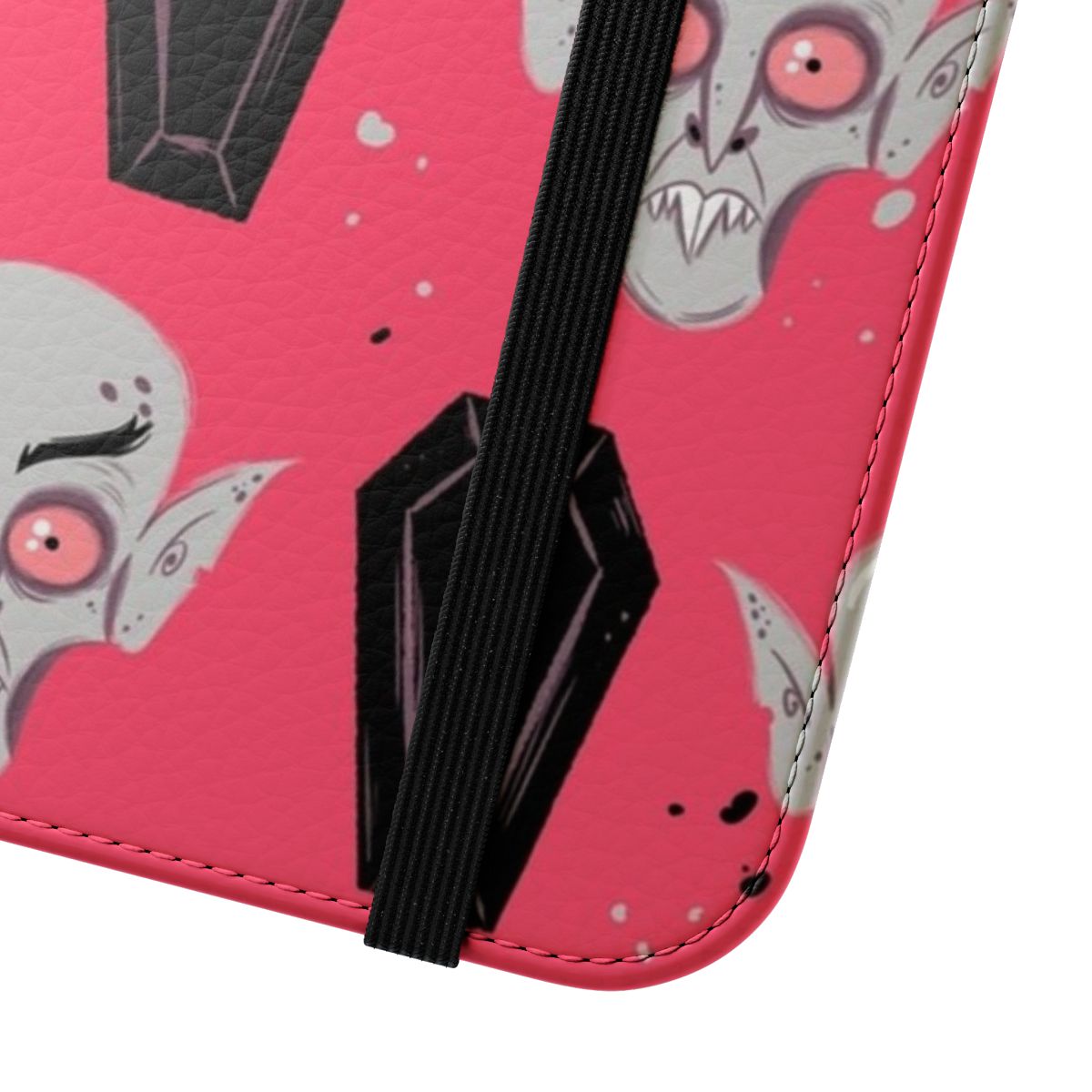 Creepy Nosferatu-themed flip cover phone case - Close Up