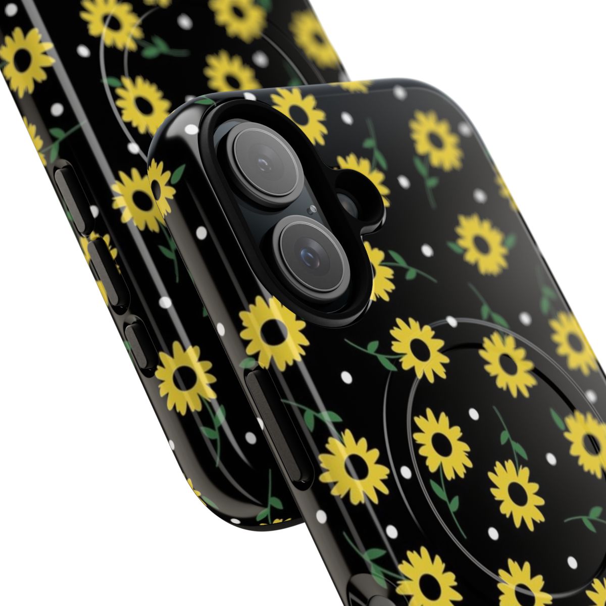 Sunflower field pattern on a protective phone case - Detail