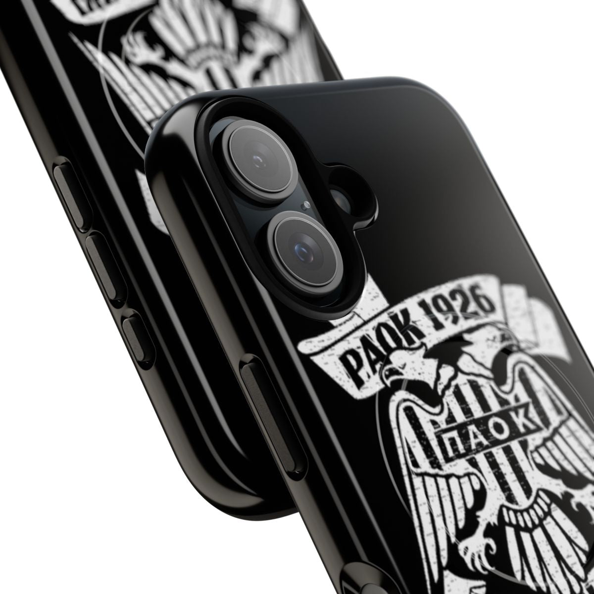 Durable magnetic phone case featuring the PAOK football club logo - Detail