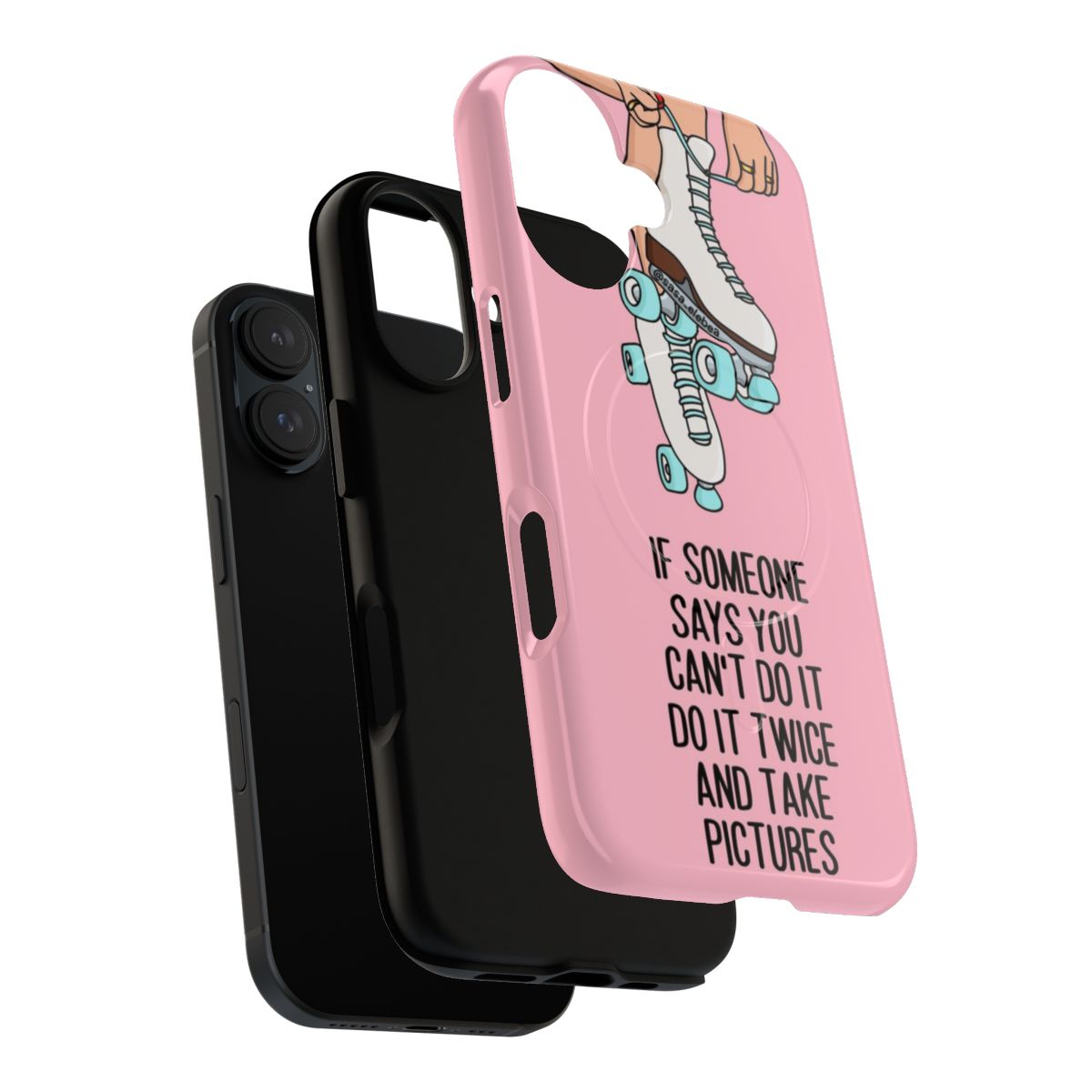 Magnetic Tough Phone Case with Motivational Quotes and Empowering Artwork - Layers