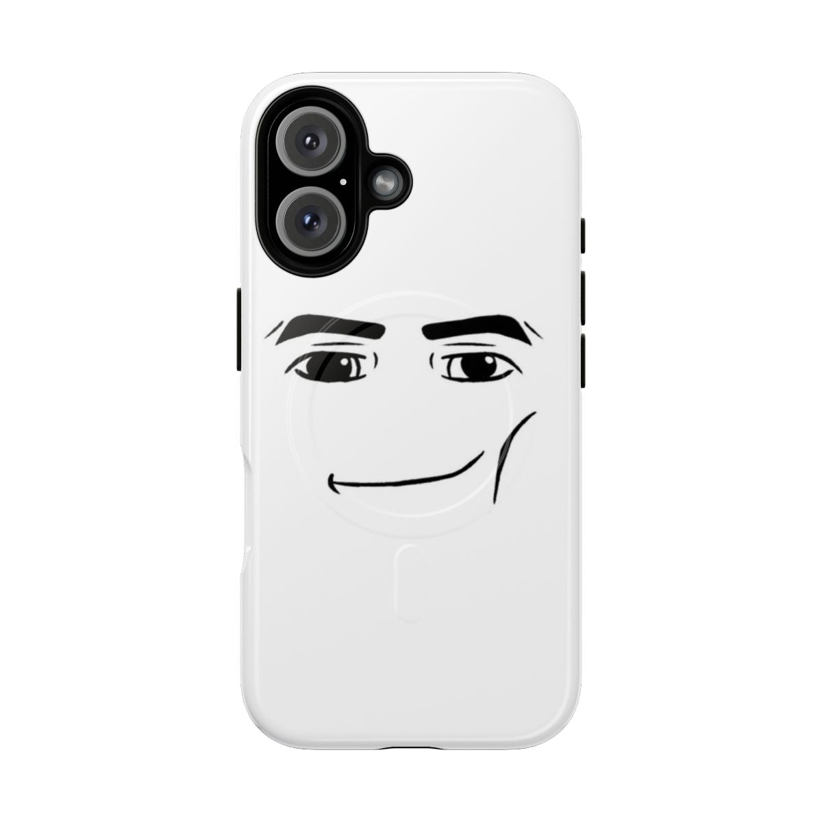 Magnetic phone case with a unique stylized man face design