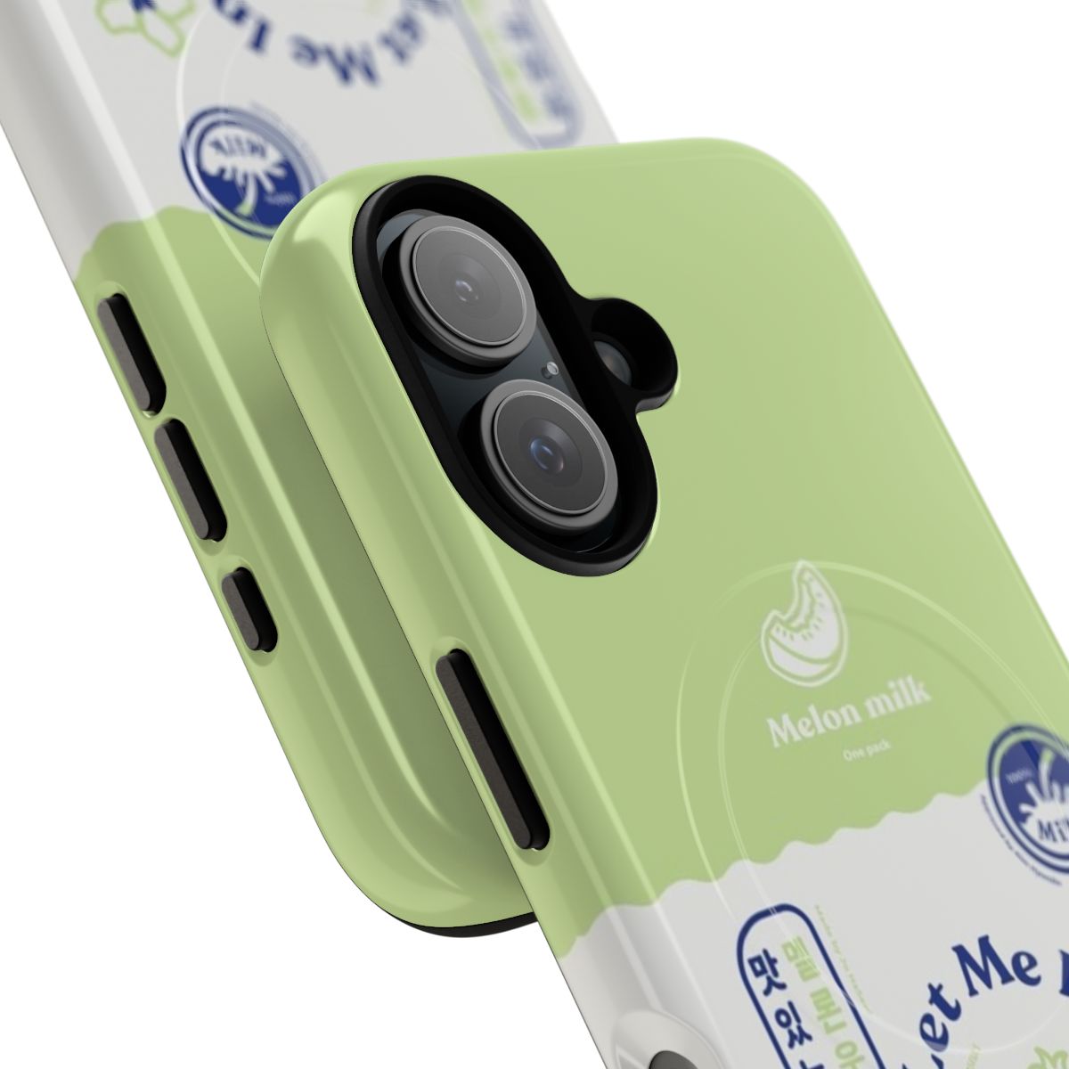 Melon milk carton inspired magnetic tough phone case with LOONA member Jo Haseul fanart - Detail