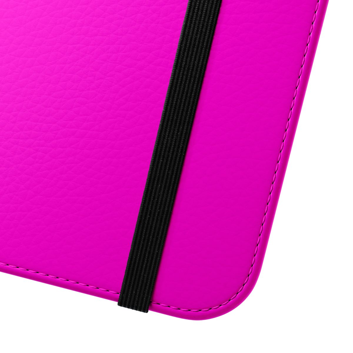 A vibrant fluorescent neon hot pink phone case. - Close Up