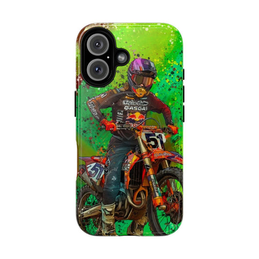 Durable motocross-inspired graffiti design phone case