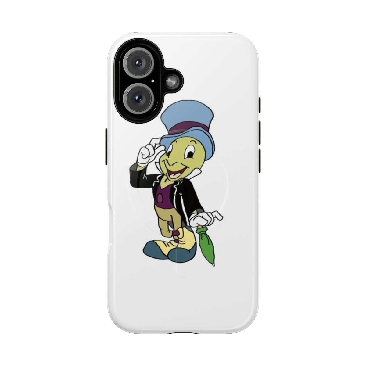 Magnetic phone case featuring the character Jiminy Cricket from Disney's Pinocchio