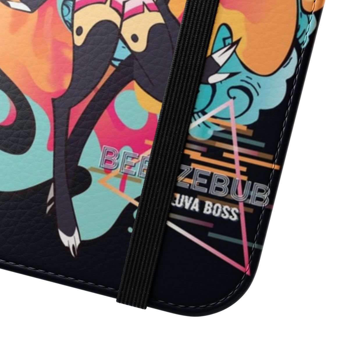 Retro-inspired phone case featuring the character Beelzebub from the anime/manga Helluva Boss - Close Up