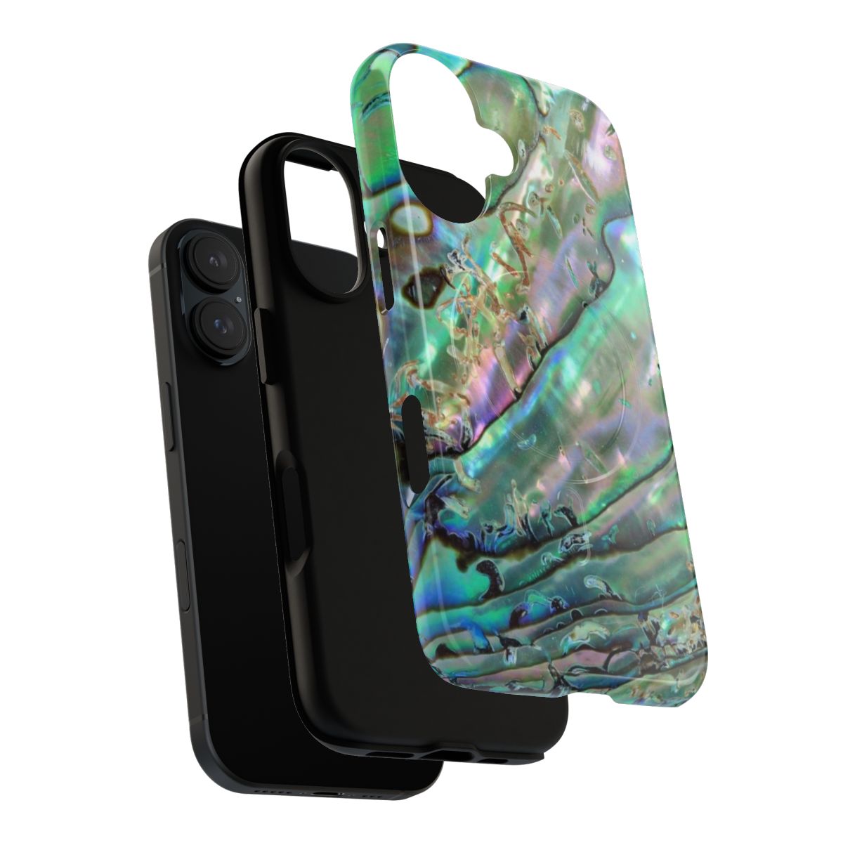 Abalone print design on a tough magnetic phone case - Layers