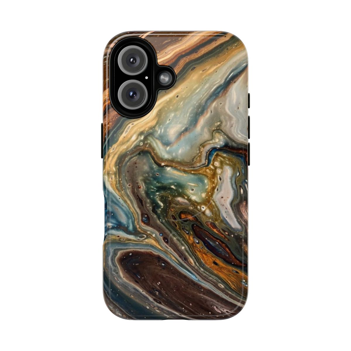 Artistic abstract acrylic landscape design on a phone case