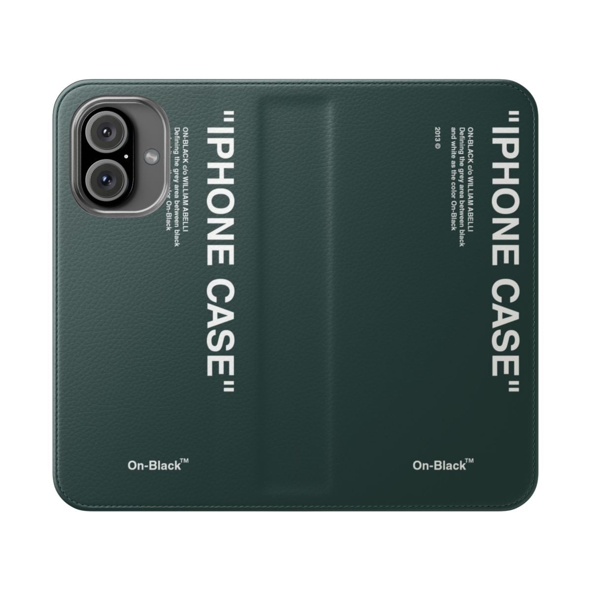 Dark green flip cover phone case with a sleek, designer look