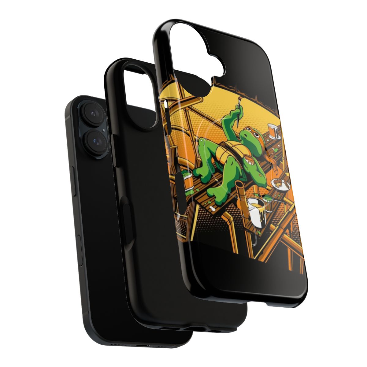 Sewer-themed magnetic tough phone case featuring a Michelangelo-inspired design - Layers