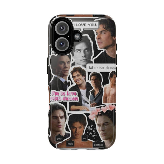 Protective phone case featuring a design inspired by Ian Somerhalder's character Damon from The Vampire Diaries.