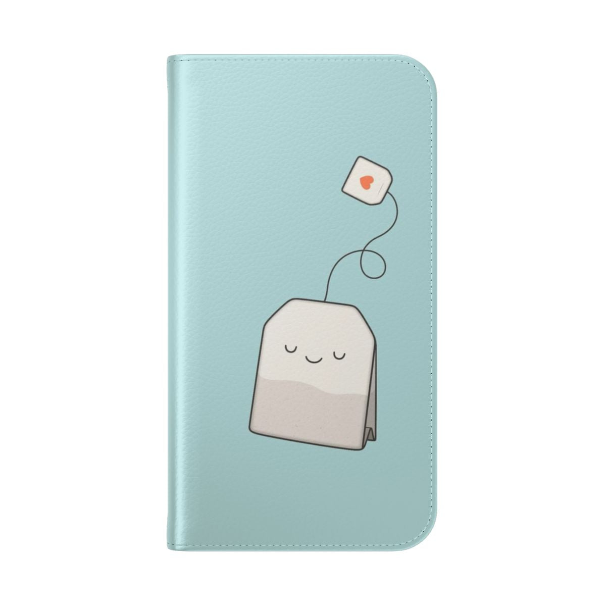 Cozy tea-themed phone case cover with a cute, kawaii design - Folded Back