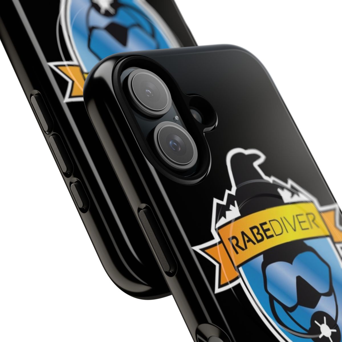 Magnetic phone case with Rabediver dive logo - Detail