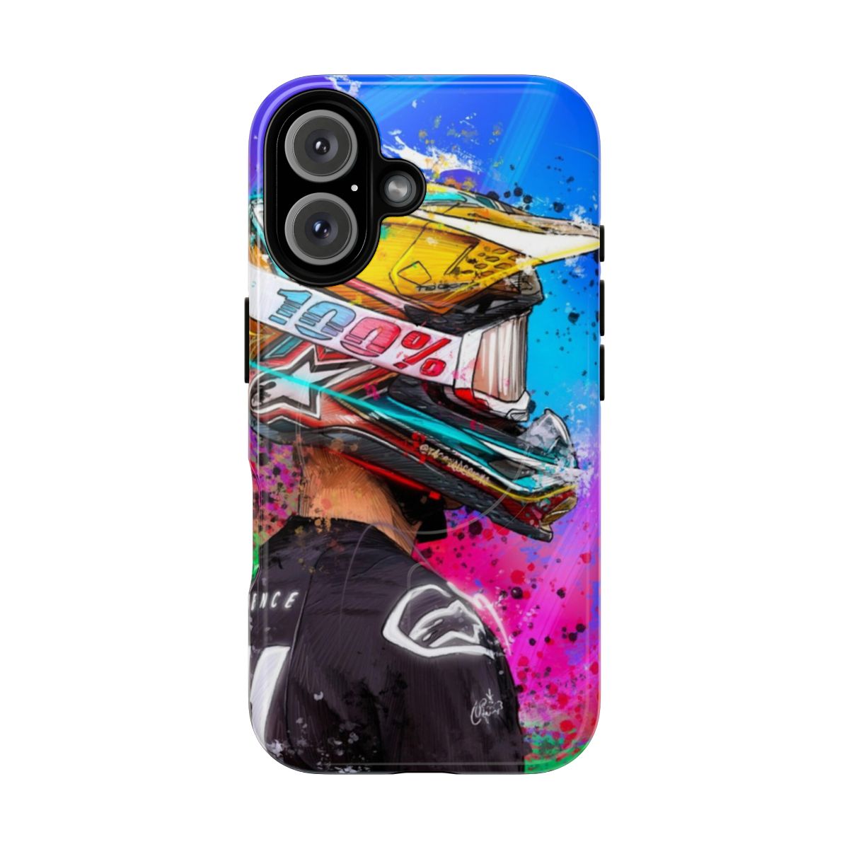 Graffiti-Inspired Tough Magnetic Phone Cases for Dirt Bike Enthusiasts