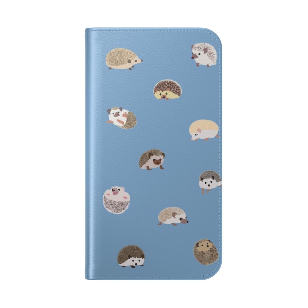 Hedgehog pattern phone case cover with a cute animal design - Folded Back