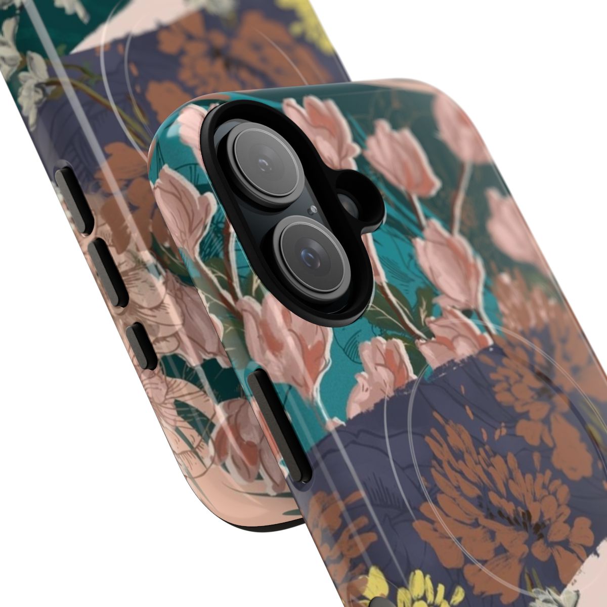 Colorful floral and abstract pattern phone case - Detail