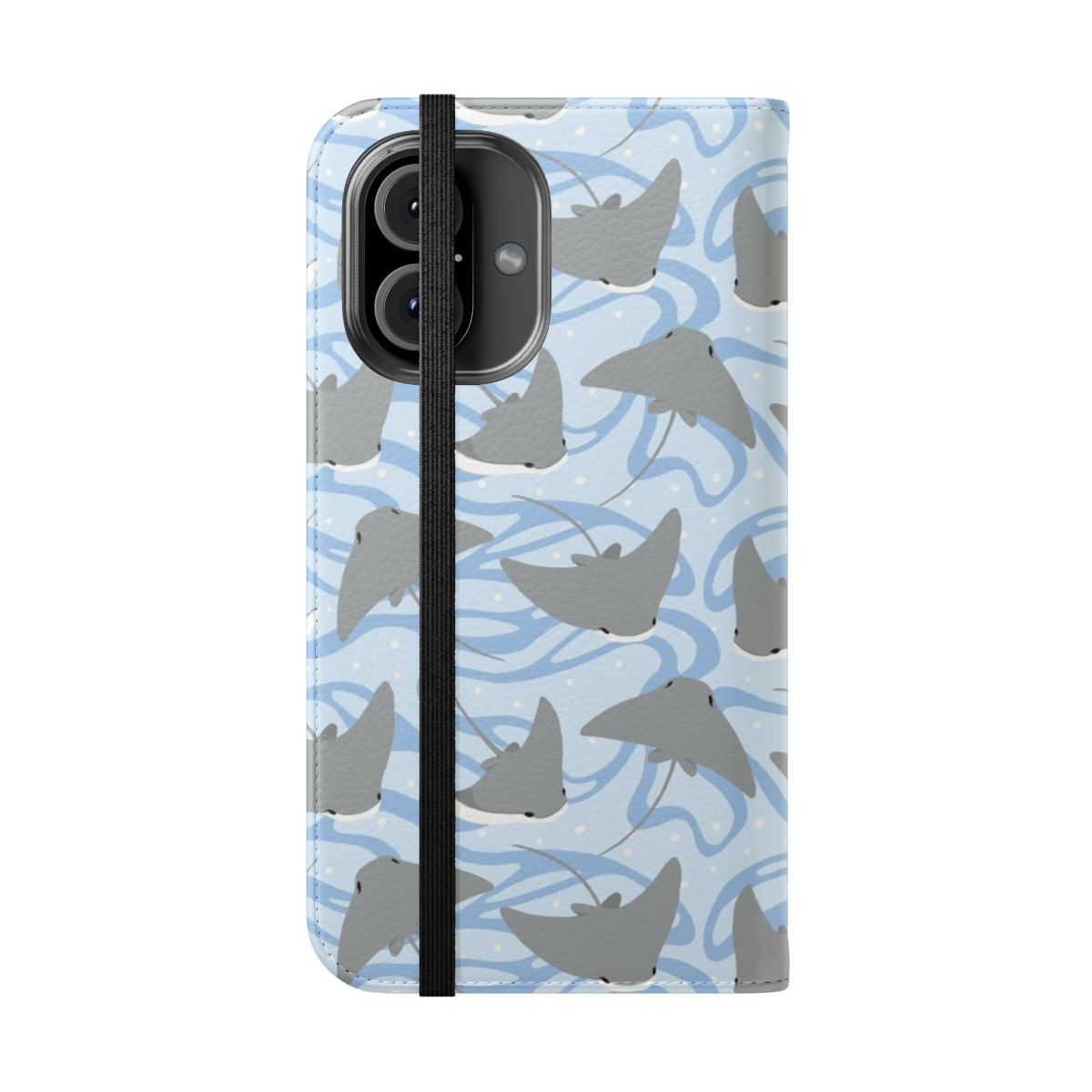 Stingray and cownose ray illustration on a colorful phone case - Folded Front