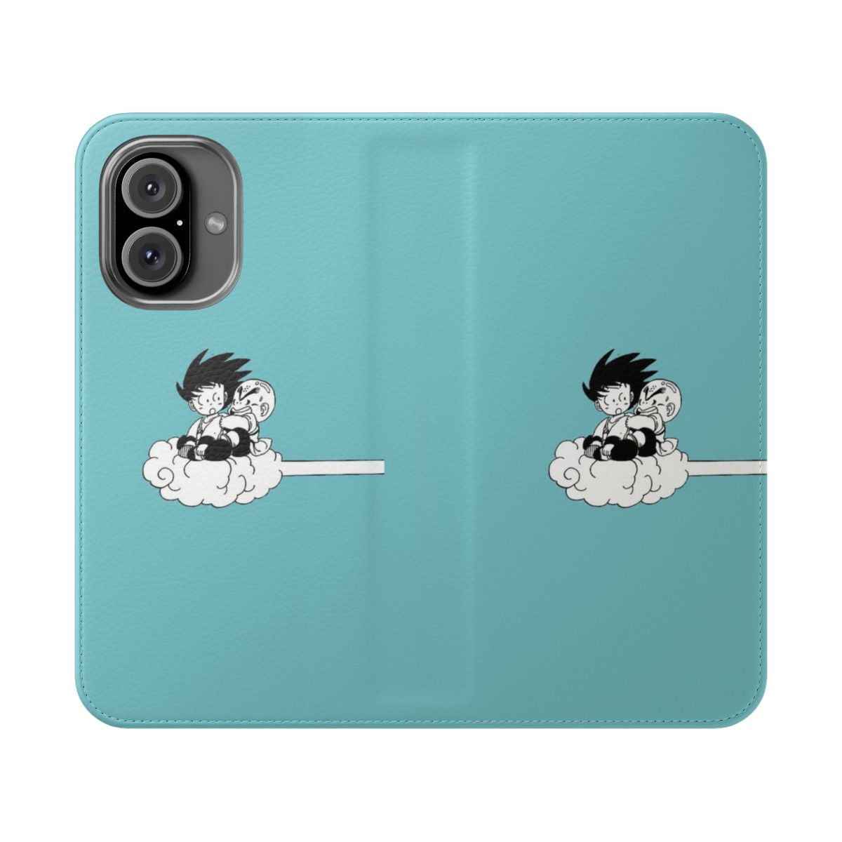 Anime-inspired dragon ball phone case featuring Goku and Krillin on the flying nimbus