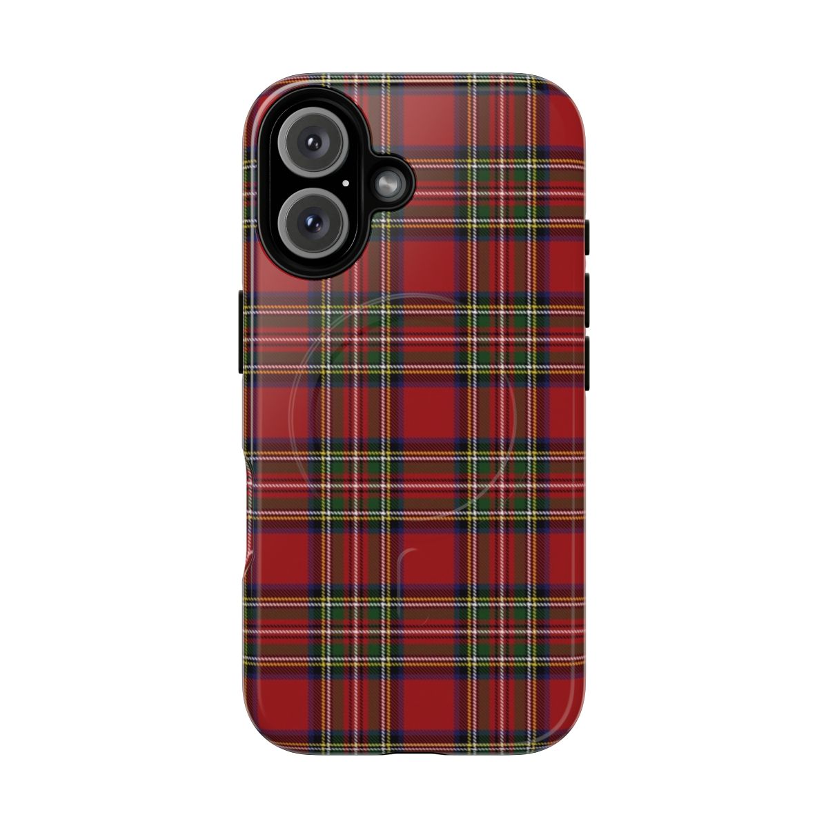 Stewart clan tartan phone case with a large magnetic closure