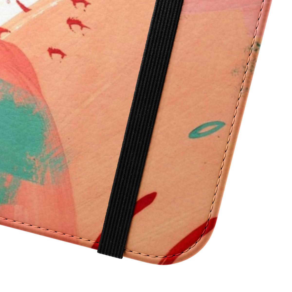 Colorful abstract art design on a phone case - Close Up