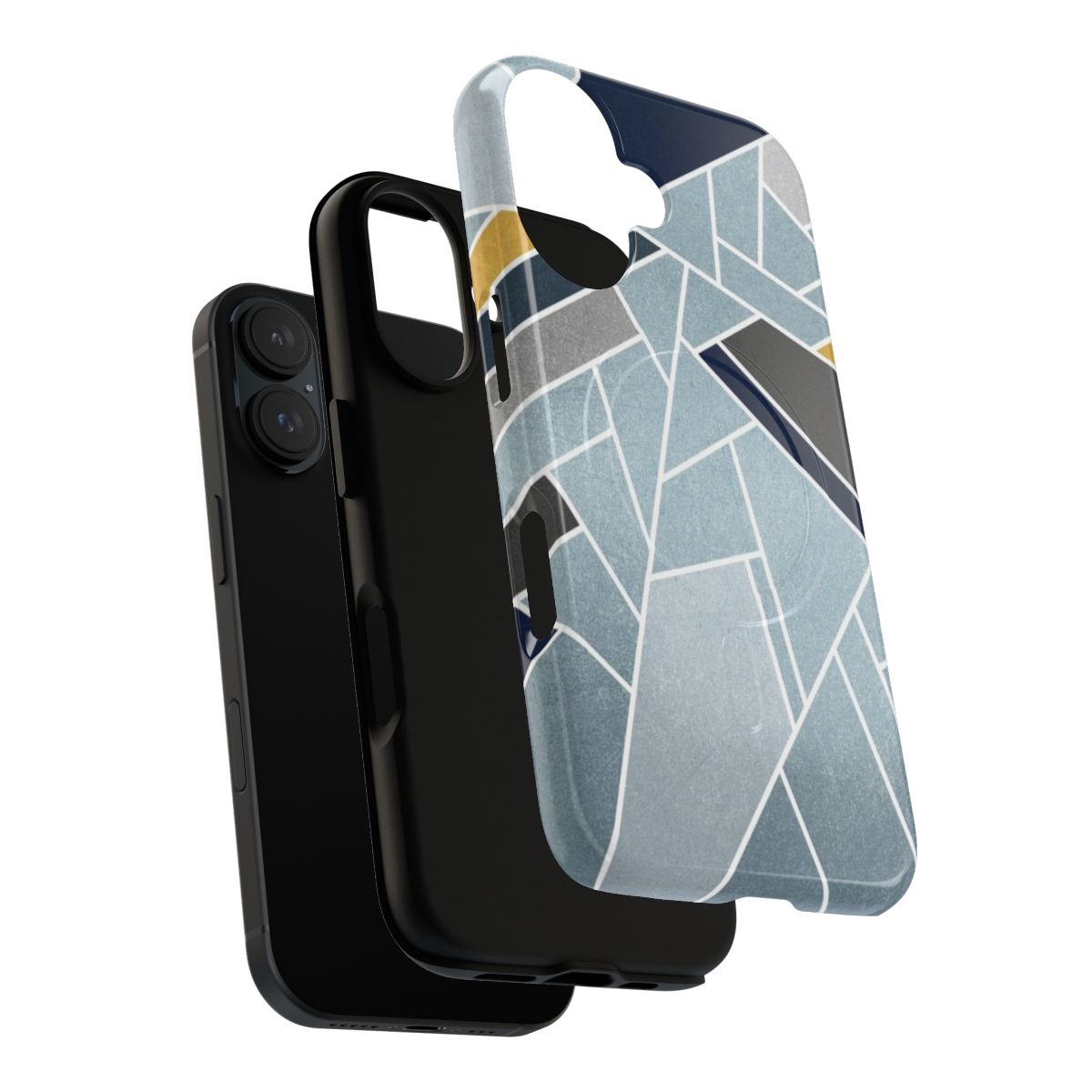 Soft metallic phone case with modern minimalist geometric design - Layers