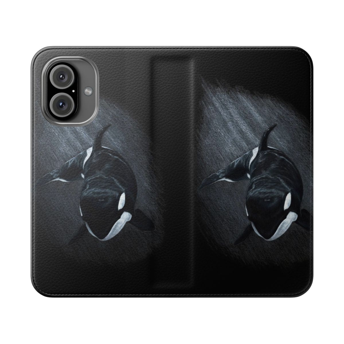 Stylish phone case with a high-quality black and white orca/killer whale design