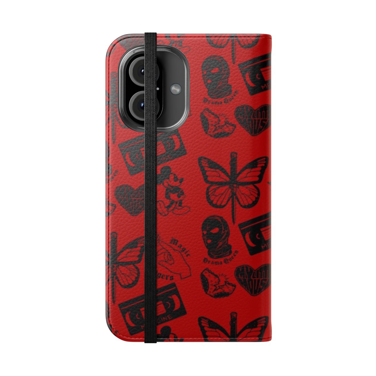 Flip cover phone case with stall flash design - Folded Front