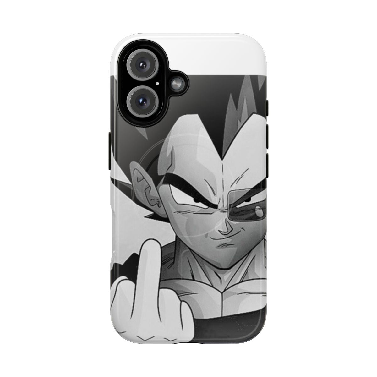 Tough magnetic phone case featuring the character Vegeta from the Dragon Ball Z anime series.