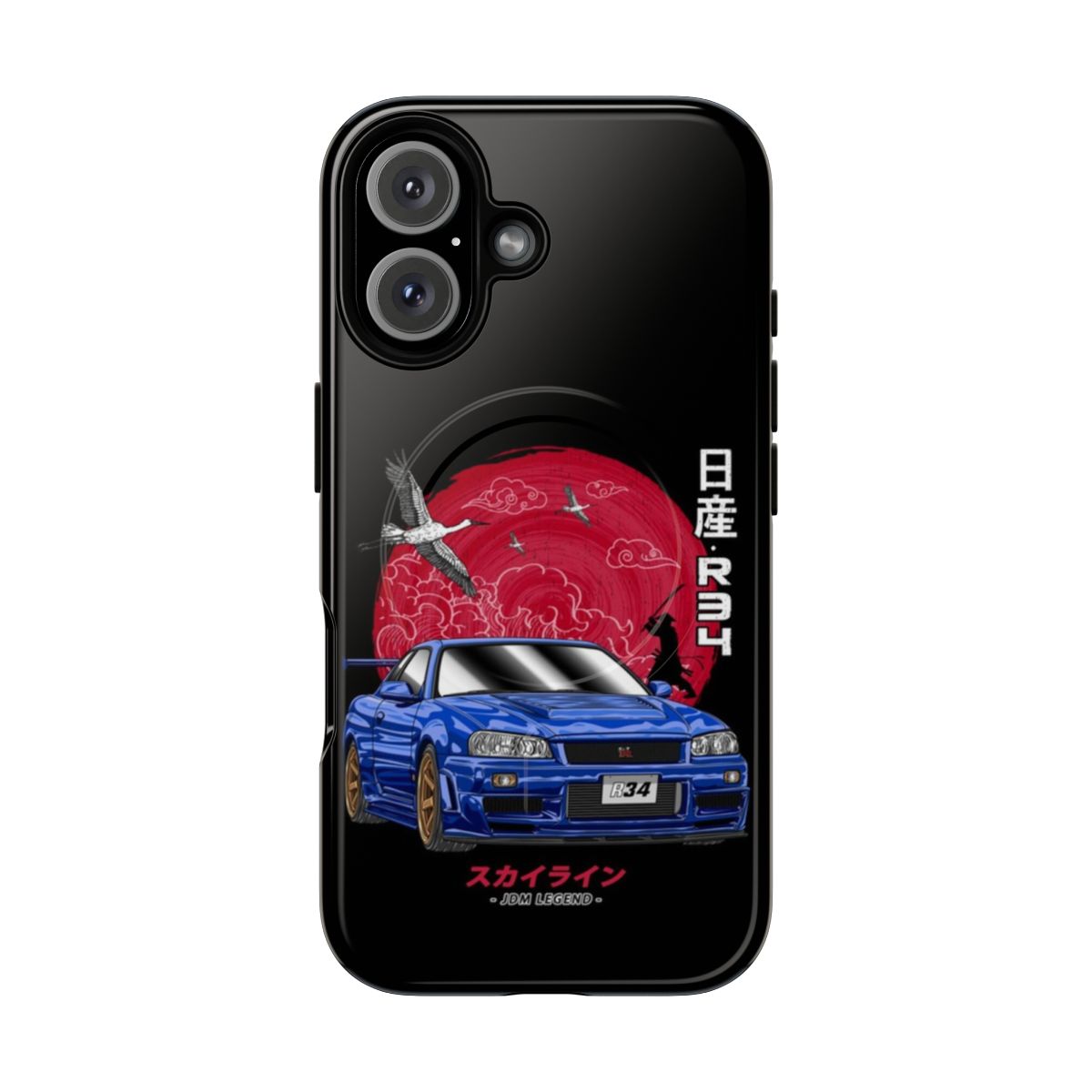 Magnetic tough phone case featuring the iconic Nissan Skyline GT-R R34