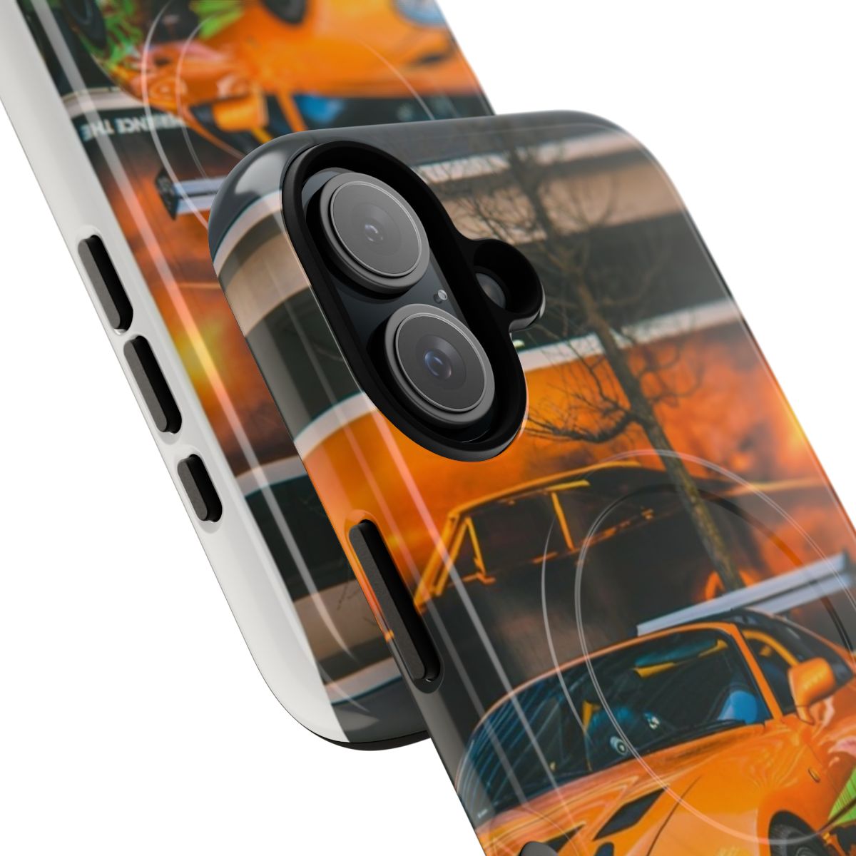 Durable Toyota Supra-inspired phone case featuring a sleek, tough design for car enthusiasts - Detail