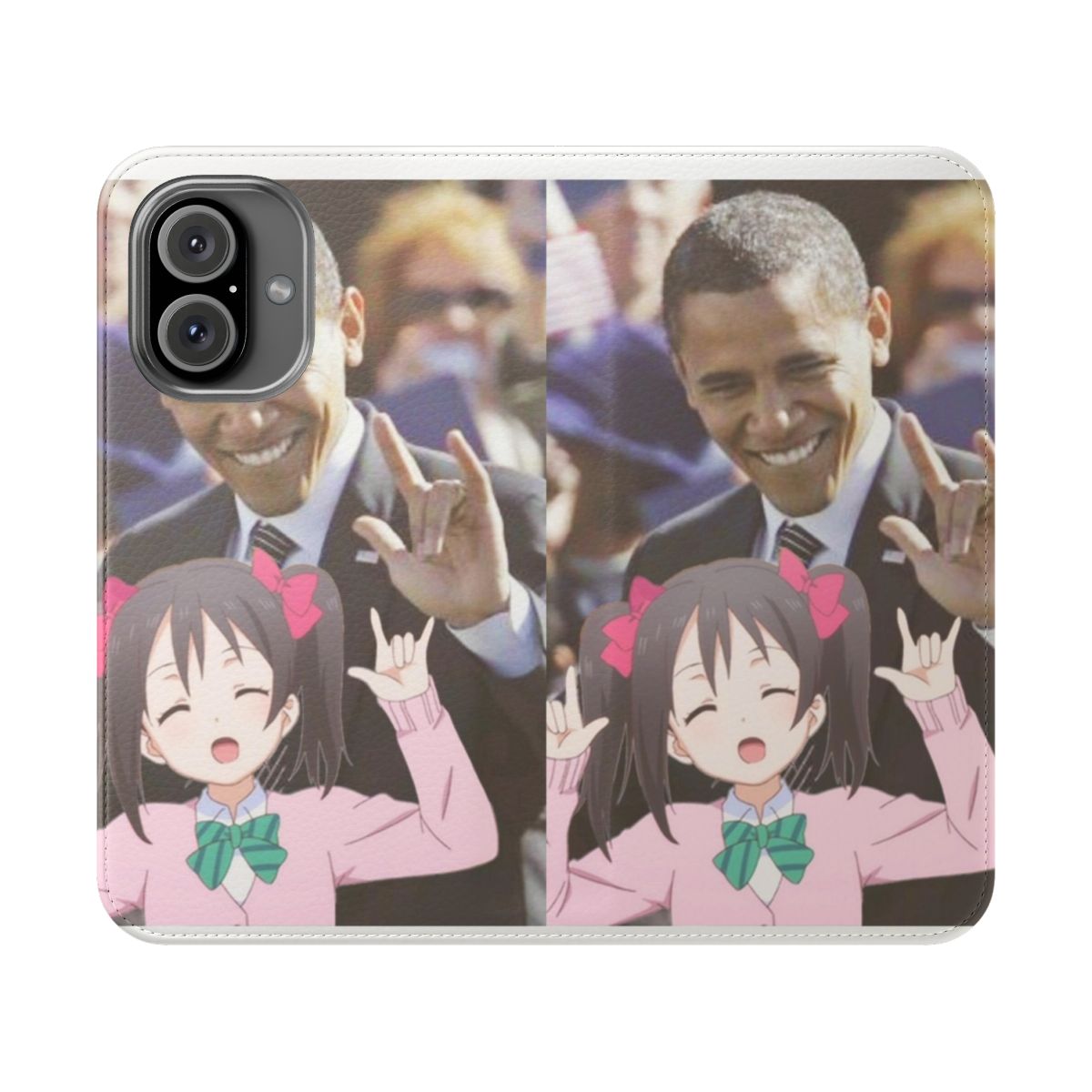 Nico Nico Nii-Inspired Flip Cover Phone Case with Kawaii Design