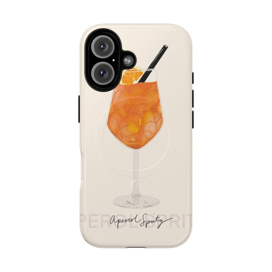 Aperol Spritz-inspired magnetic tough phone case with vibrant graphic design