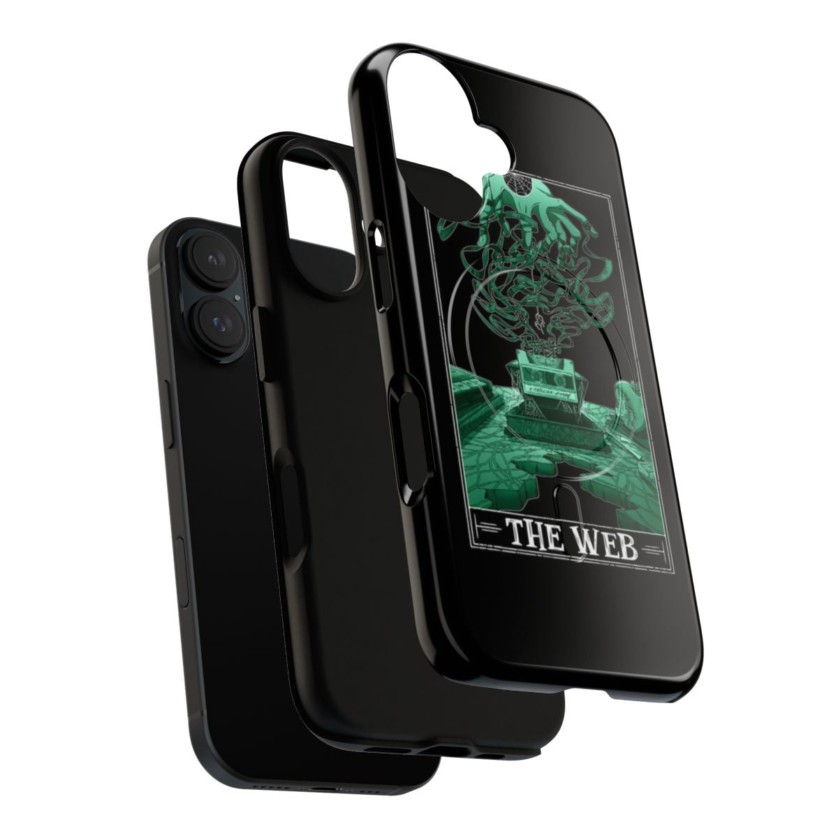 Dark magnetic phone case featuring tarot-inspired horror artwork - Layers