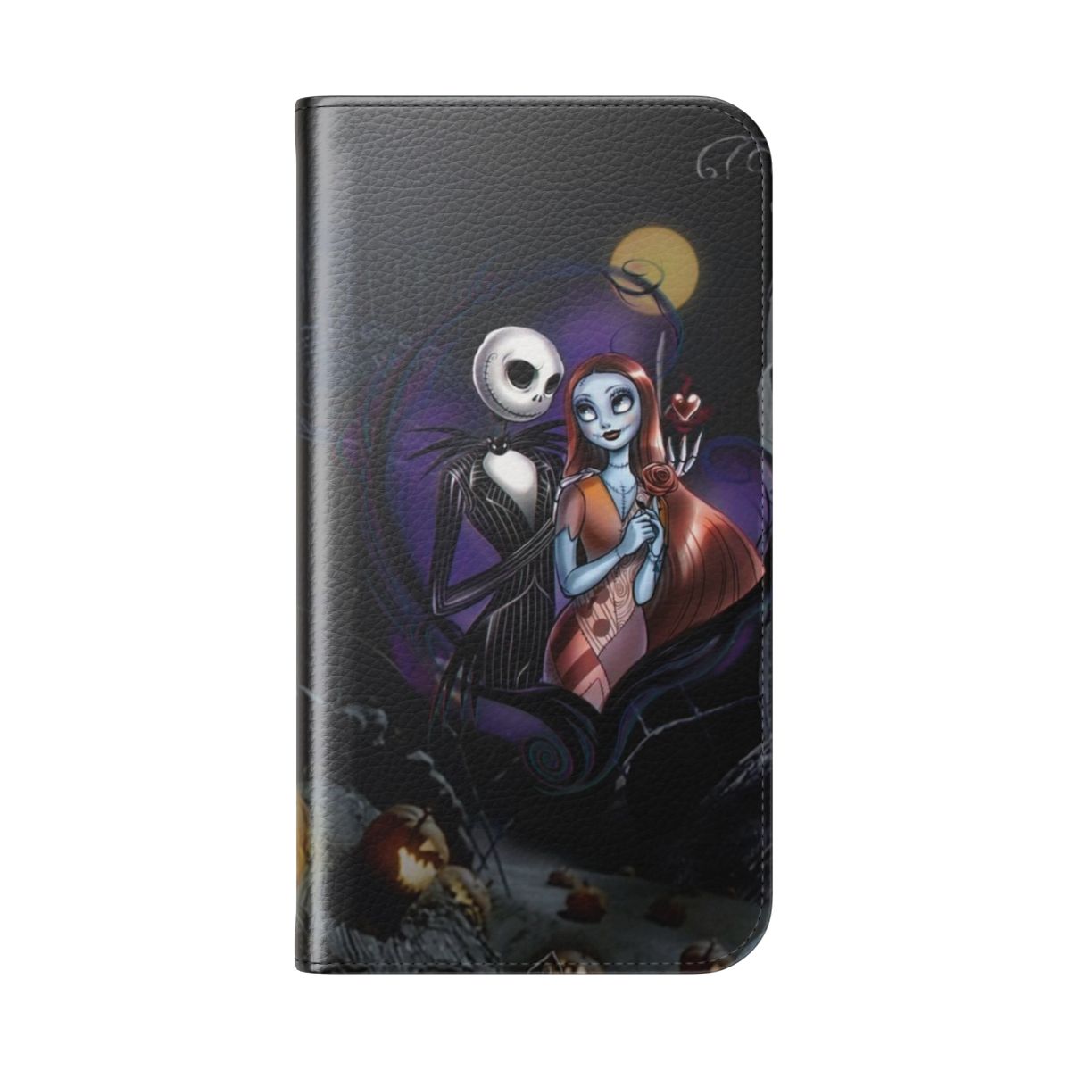 Nightmare Before Christmas-inspired phone case with Jack Skellington and Sally - Folded Back