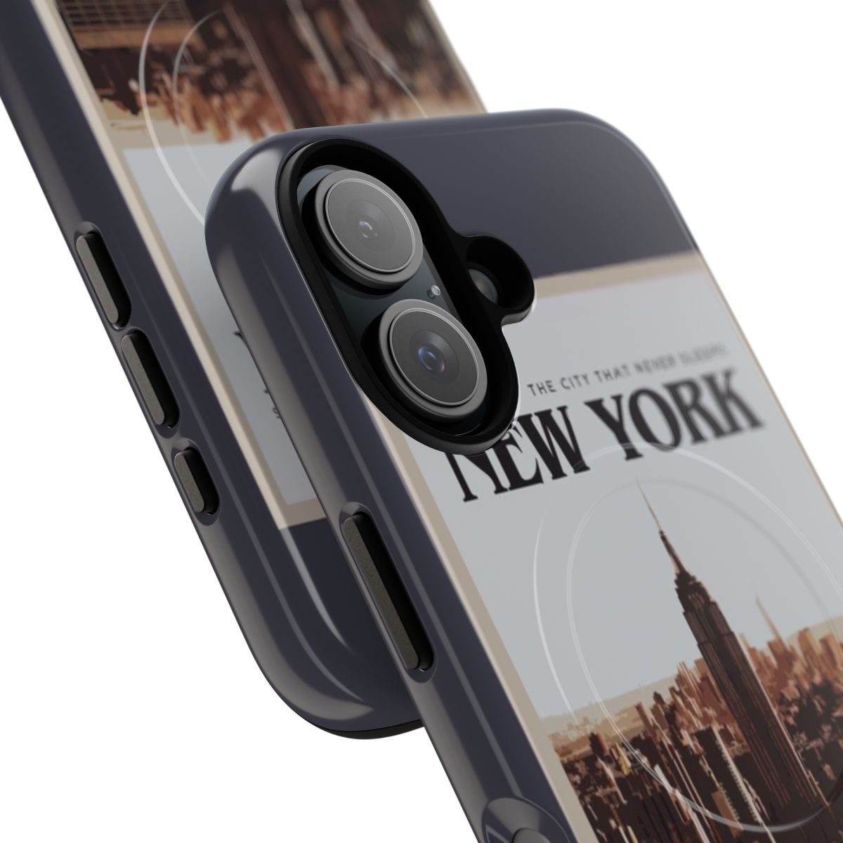 New York-themed magnetic and tough phone case featuring nature, travel, and coastal designs - Detail