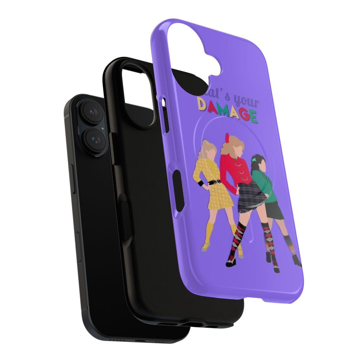 Magnetic tough phone case featuring the "What's Your Damage?" quote from the musical Heathers. - Layers