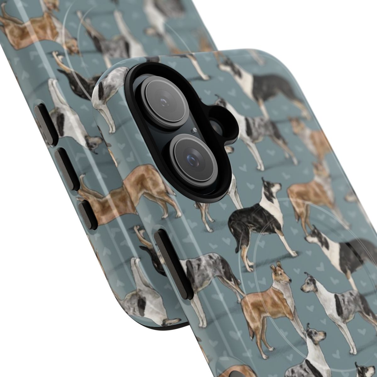 Smooth collie dog breed image on a durable, magnetic phone case - Detail