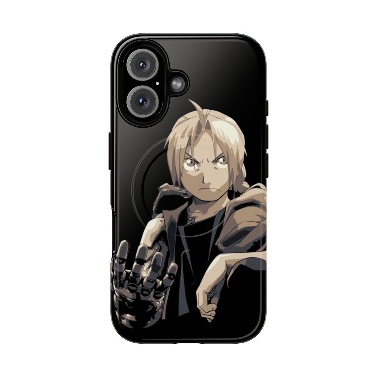 Fullmetal Alchemist inspired magnetic tough phone case with Edward Elric and Elric brothers art