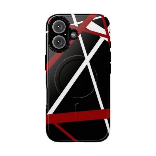 Black phone case with a tough, magnetic design for Van Halen enthusiasts