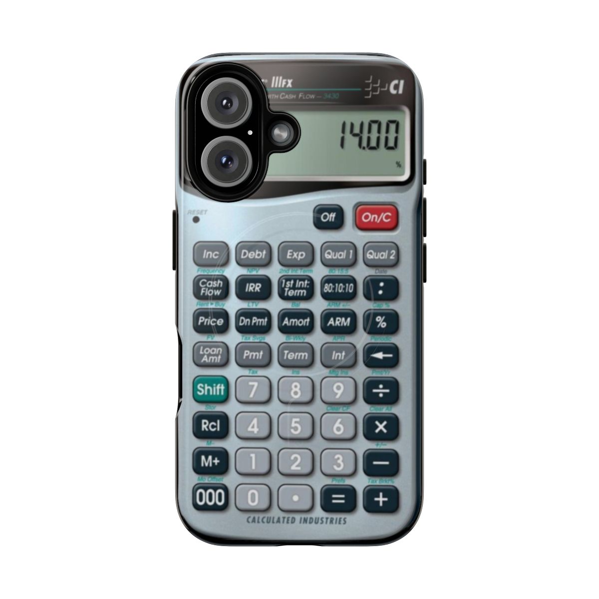 Magnetic tough phone case with calculator design for Galaxy smartphones