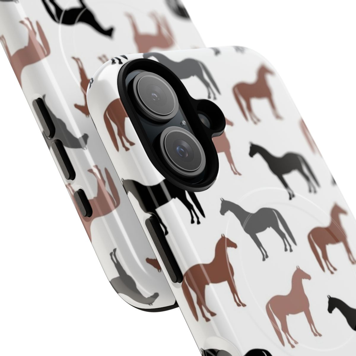 Durable phone case with an elegant horse pattern design - Detail