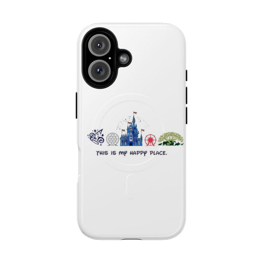 Magnetic tough phone case with Disney-themed design