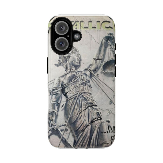 Tough magnetic phone case with Justice For All graphic