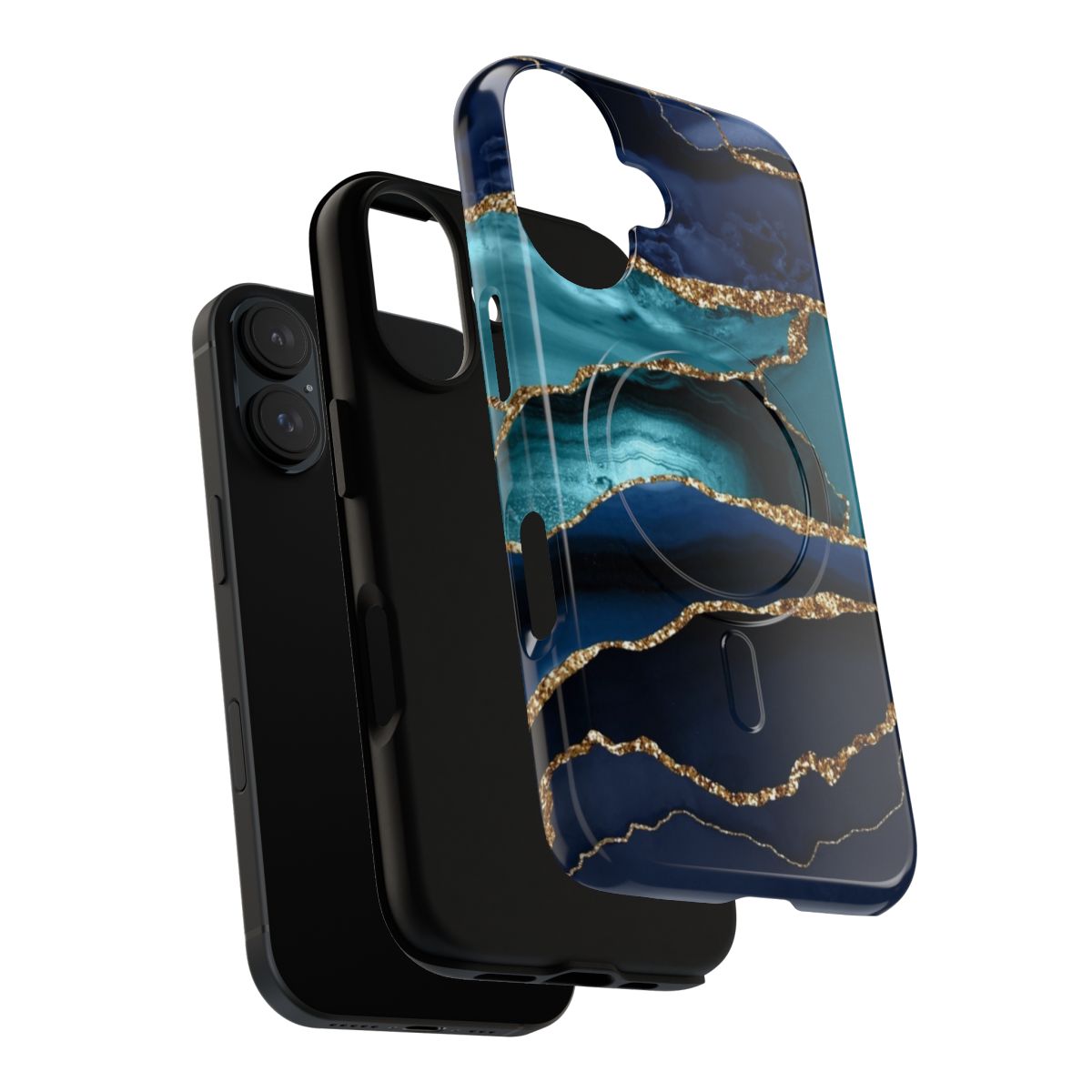 Faux marble phone case with a modern, abstract design - Layers