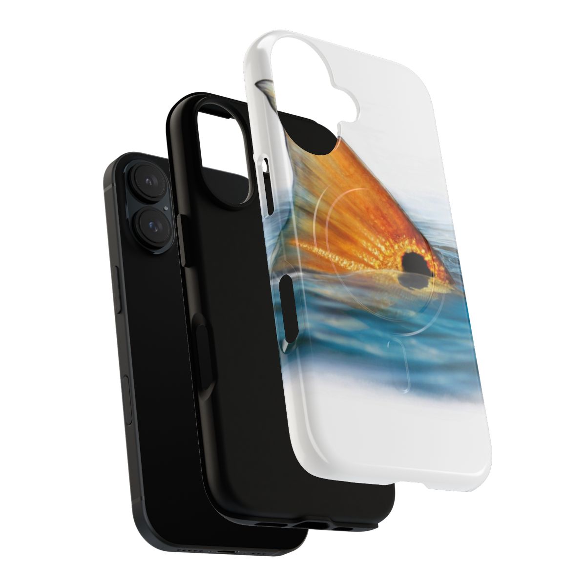 Tailing redfish phone case with magnetic closure - Layers