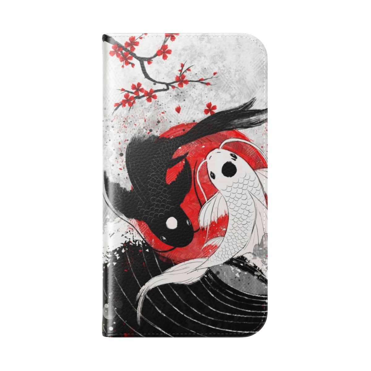 Yin Yang Koi Fish Flip Cover Phone Case - Folded Back