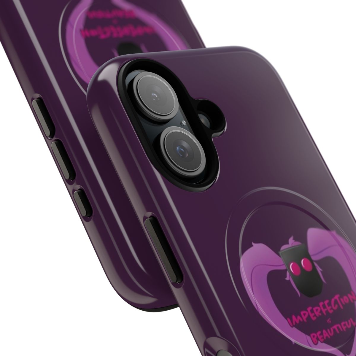 Entrapta-inspired phone case with "Imperfection is Beautiful" design - Detail