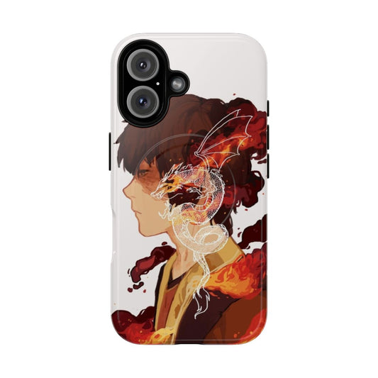 Zuko-inspired magnetic tough phone cases with fire and dragon design