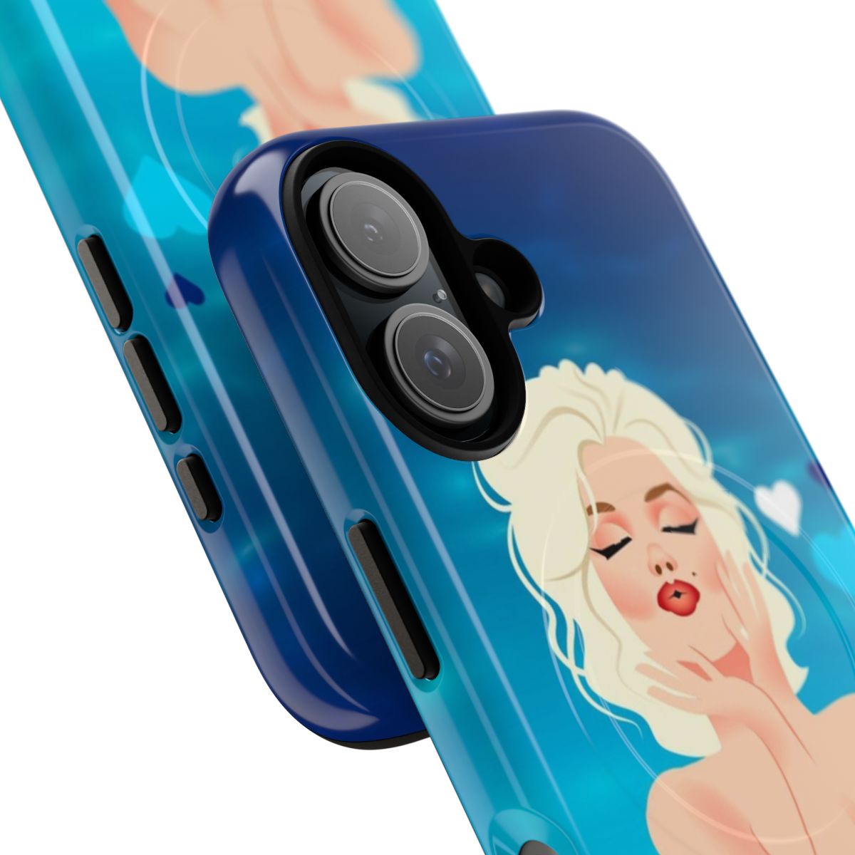 Marilyn Monroe magnetic phone case with retro poolside scene - Detail