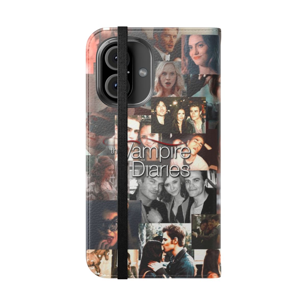 Custom phone case featuring a collage of The Vampire Diaries-inspired photos - Folded Front